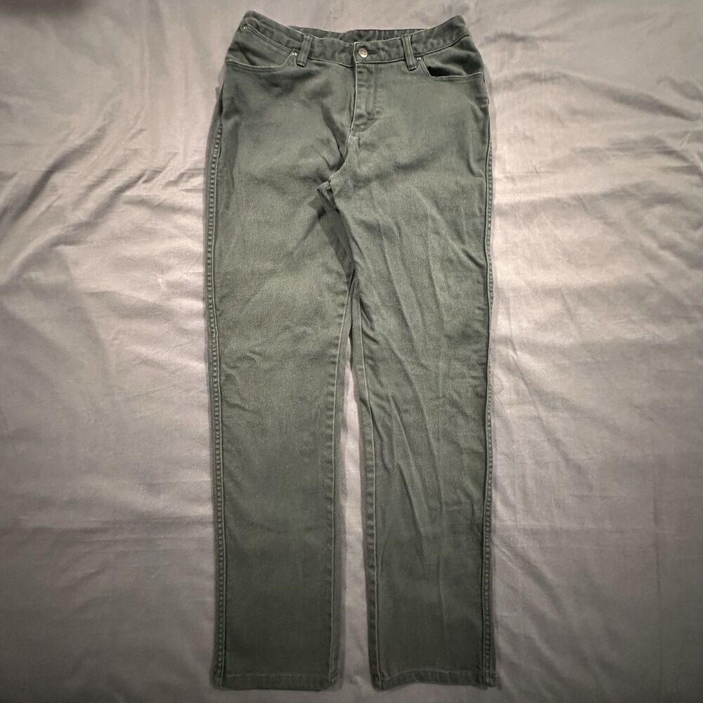 Vintage Wrangler Jeans Forest Green Denim Womens 12x34 USA 90s Western